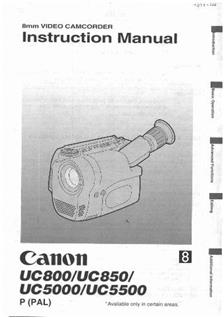 Canon UC 800 manual. Camera Instructions.